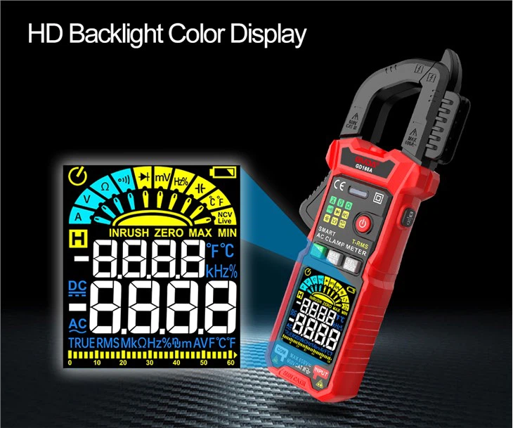 Auto Ranging 600A AC/DC TRMS Clamp Meter